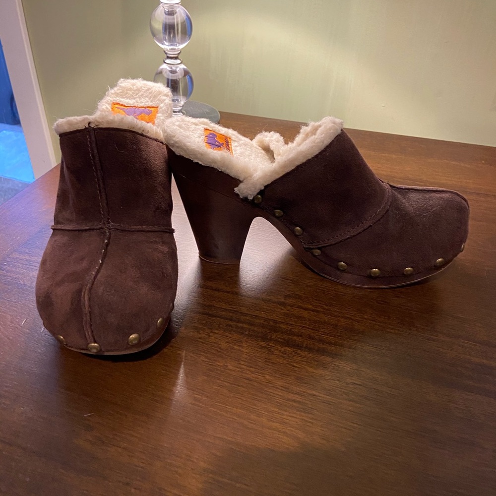 Rocket Dog Brown Faux Suede Mules